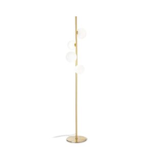 Ideal Lux Perlage PT04 277967 - лампион с бяло матирано стъкло и метал в цвят месинг, общ изглед