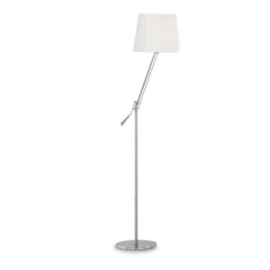 Ideal Lux Regol PT1 014609 - никелово метално тяло с чупещо се рамо и бял текстилен абажур