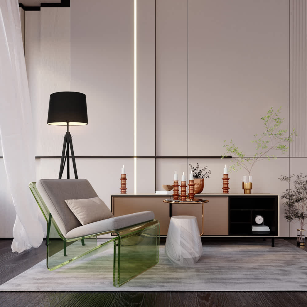 Maytoni Calvin Z177FL-01B - черният лампион Calvin в интериор