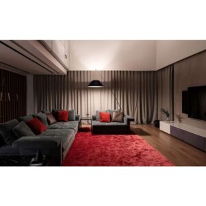 Maytoni Campanula Z002FL-01B - черният лампион Campanula до диван в интериор Maytoni Campanula Z002FL-01B - черният лампион Campanula до диван в интериор