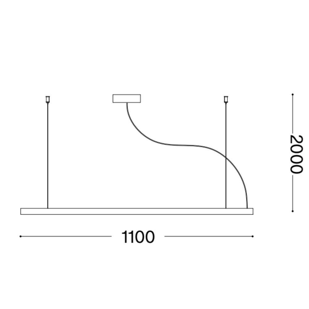 Схема с размери на пендел Ideal Lux V-line SP 275376