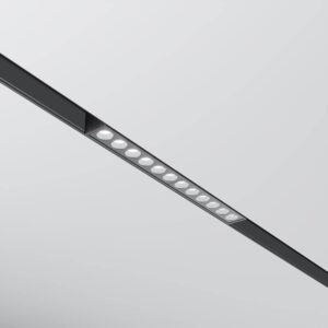 Линеен LED прожектор Maytoni Exility Points TR031-2-12W3K-B, черен, общ изглед върху релсата