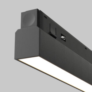 Линейна LED лампа Maytoni Exility Basis TR030-4-30WTW-DD2-B, черна, детайл на тялото и адаптера