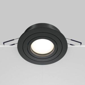 Луна за вграждане Maytoni Atom DL023-2-01B GU10 Ø9,2 см черна - общ изглед с монтажните пружини