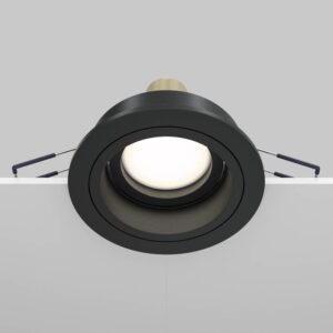 Луна за вграждане Maytoni Atom DL025-2-01B GU10 Ø9,2 см черна - общ изглед с монтажните пружини