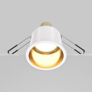 Луна за вграждане Maytoni Reif DL049-01WG GU10 Ø6,8 см бяла със златист рефлектор - общ изглед с монтажните елементи