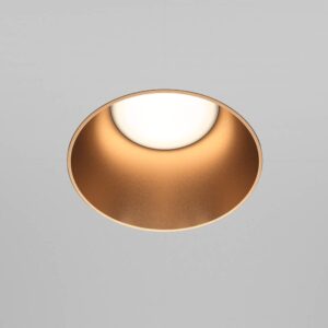 Луна за вграждане Maytoni Share DL051-01-GU10-RD-WMG GU10 Ø14 см бяла със златист рефлектор - изглед след монтаж