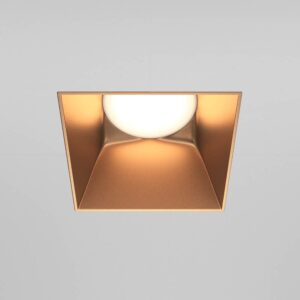 Луна за вграждане Maytoni Share DL051-01-GU10-SQ-WMG GU10 бяла със златист рефлектор - изглед след монтаж