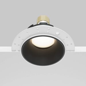 Луна за вграждане Maytoni Share DL051-U-2WB GU10 Ø10,2 см бяла с черен рефлектор - общ изглед с монтажната периферия