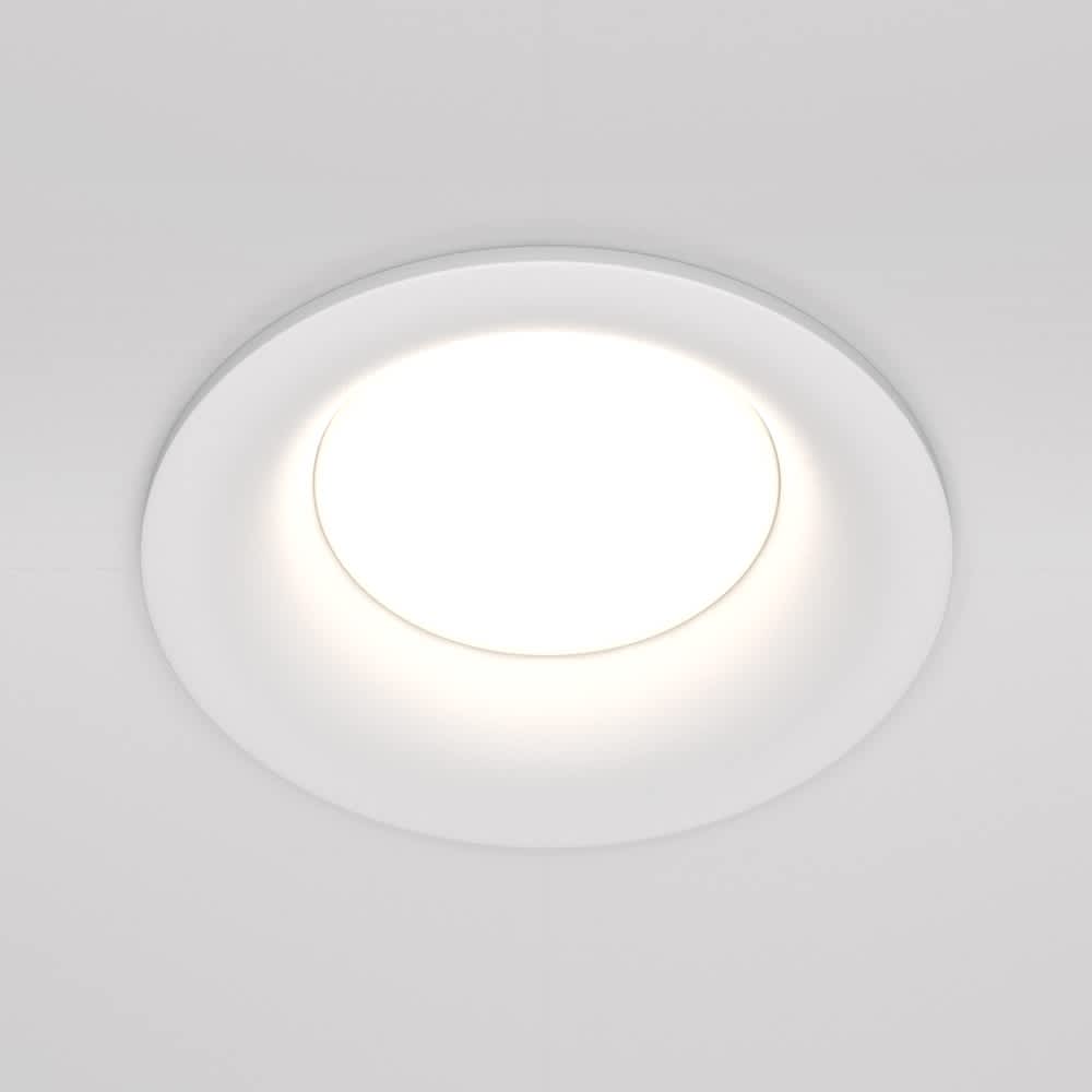Луна за вграждане Maytoni Slim DL027-2-01W GU10 Ø8,5 см бяла - изглед след монтаж