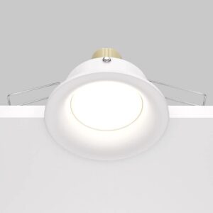 Луна за вграждане Maytoni Slim DL027-2-01W GU10 Ø8,5 см бяла - общ изглед с монтажните пружини