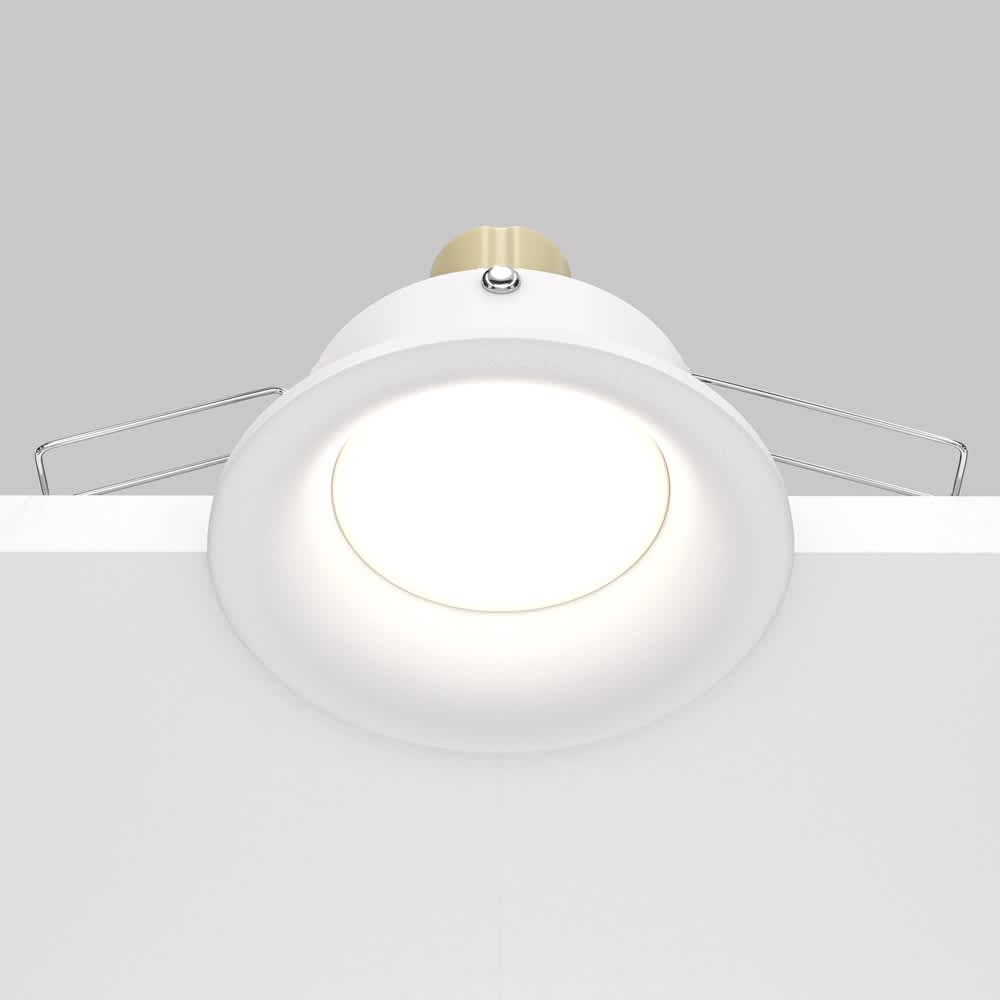 Луна за вграждане Maytoni Slim DL027-2-01W GU10 Ø8,5 см бяла - общ изглед с монтажните пружини