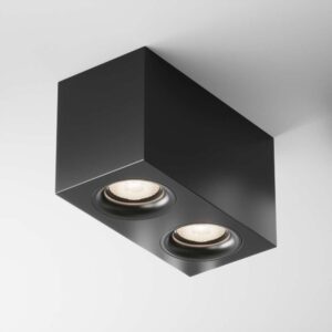 Луна за повърхностен монтаж Maytoni Slim C013CL-02B 2хGU10 черна - общ изглед на двойната луна
