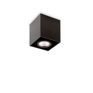 Луна за таван Ideal Lux Mood PL1 D09 Square 243948 в черен цвят на бял фон