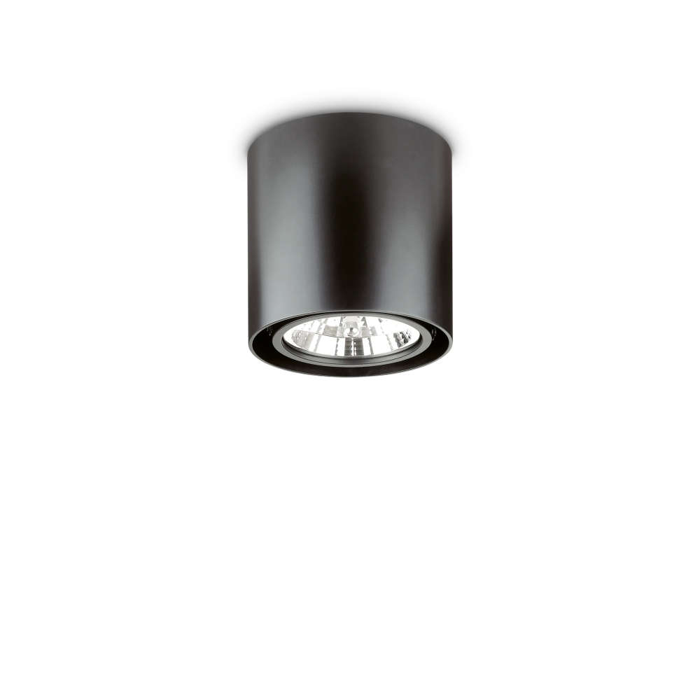 Луна за таван Ideal Lux Mood PL1 D15 Round 243450 в черен цвят на бял фон