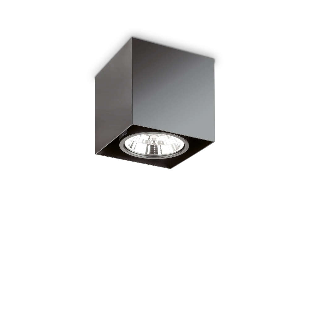 Луна за таван Ideal Lux Mood PL1 D15 Square 243931 в черен цвят на бял фон