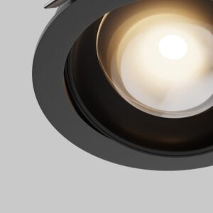 Черна LED луна Maytoni Lens DL105-12W3K-B, детайл на оптичната леща