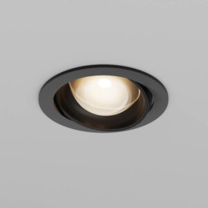 Черна LED луна Maytoni Lens DL105-12W3K-B, изглед след вграждане