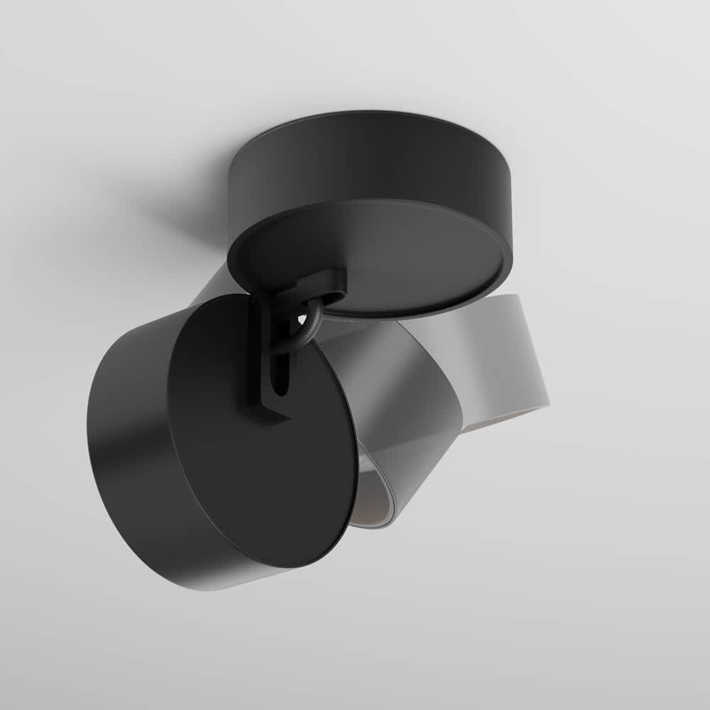 Черна LED луна Maytoni Lens C220CL-12W3K-B, накланяне на светлинната глава