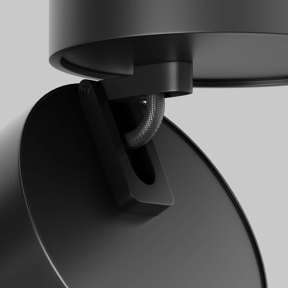 Черна LED луна Maytoni Lens C220CL-12W3K-B, шарнир за насочване на светлината
