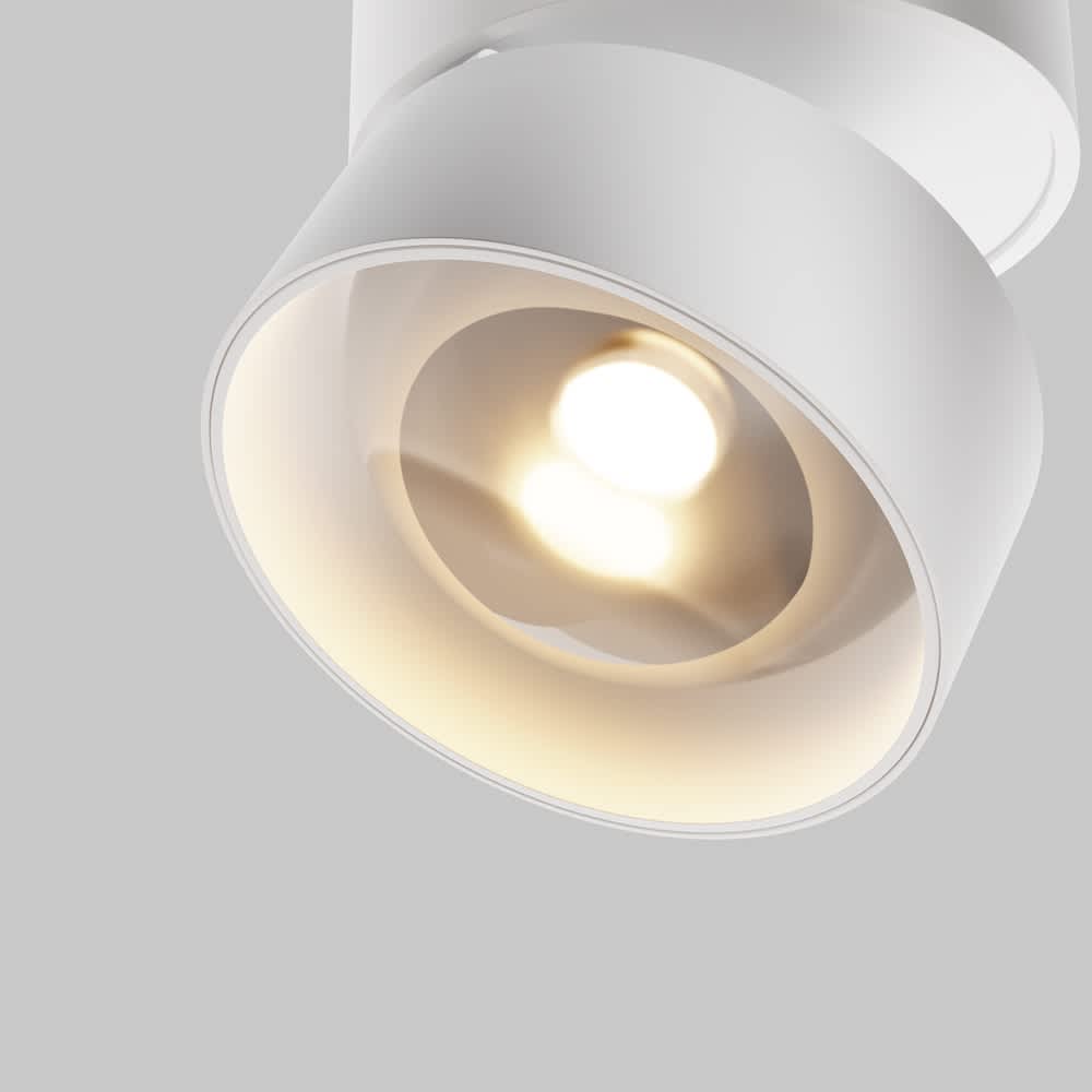 Бяла LED луна Maytoni Lens C220CL-12W3K-W, детайл на оптичната леща