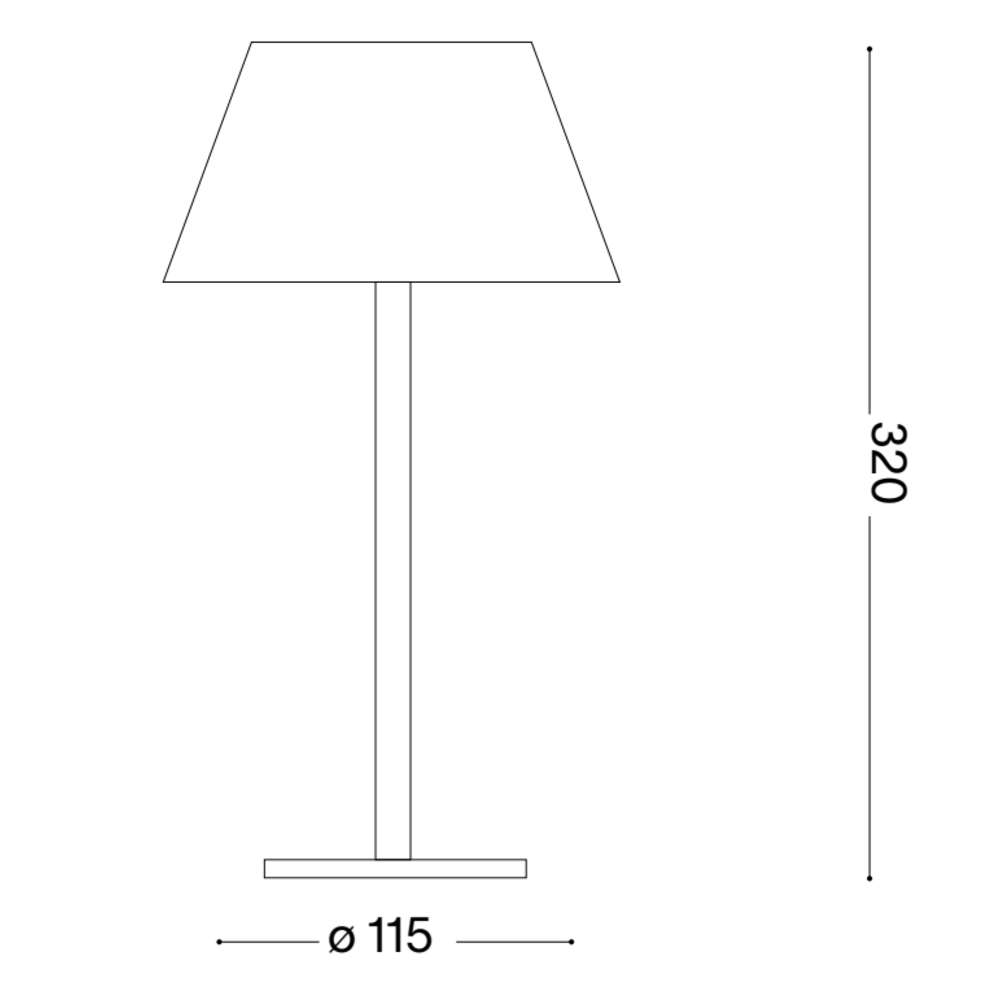 Размерна схема на Ideal Lux Pure 311661: Ø 115 х H 320 мм