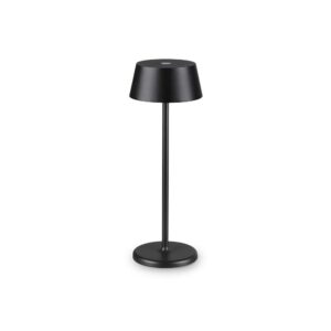 Настолна LED лампа Ideal Lux Pure TL 311678 1,5W 3000K Ø11,5 см черна с акумулатор - изглед на бял фон