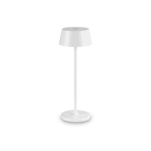 Настолна LED лампа Ideal Lux Pure TL 311685 1,5W 3000K Ø11,5 см бяла с акумулатор - изглед на бял фон