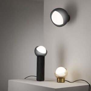 Ideal Lux Bloom TL1 Big 352848 - черната настолна лампа Big върху бял плот
