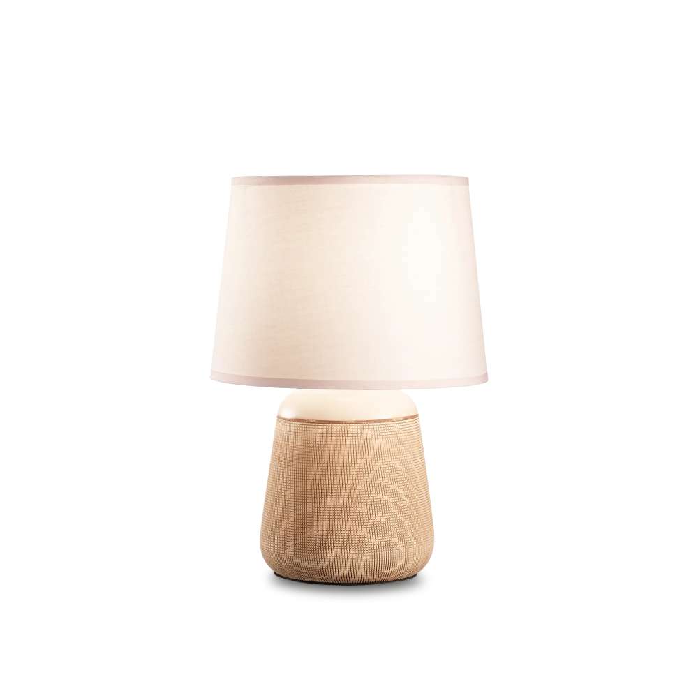 Настолна лампа Ideal Lux Kali'-2 TL1 245331 E14 Ø20 см с бял абажур - основен изглед