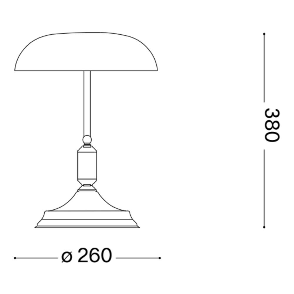 Схема с размери на настолна лампа Ideal Lux Lawyer TL1 045030