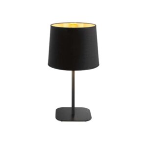 Настолна лампа Ideal Lux Nordik TL1 161686 - черен текстилен абажур със златиста вътрешност
