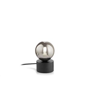 Ideal Lux Perlage TL01 292441 - настолна лампа с опушено стъкло и черен метал, общ изглед