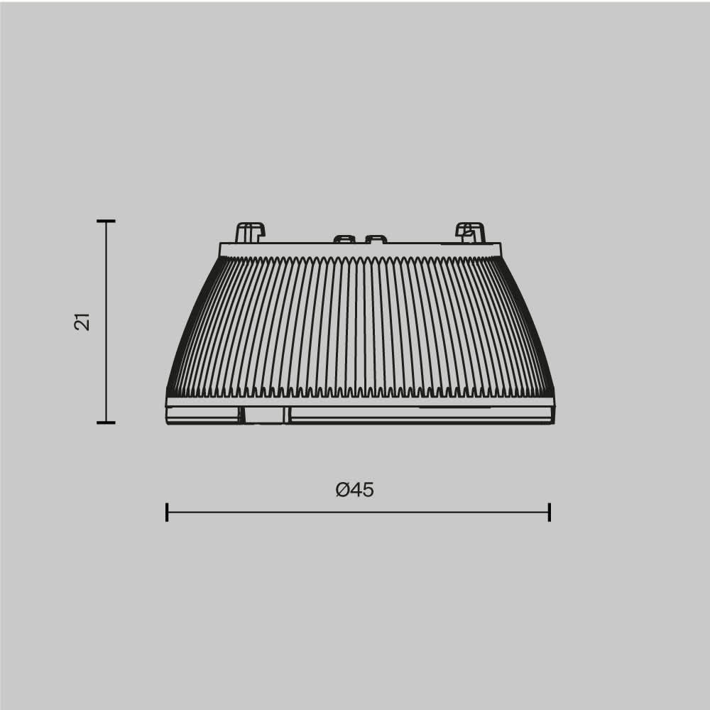 Оптична леща Maytoni Dip Lens003D45-15W 36°, схема с размери