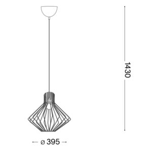 Диаметър и максимална обща височина в милиметри на пендел Ideal Lux Ampolla-4 SP1 167497