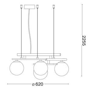 Ideal Lux Atlas SP4 BIANCO 352046 - схема с размери Схема с размери на Ideal Lux Atlas SP4 BIANCO 352046