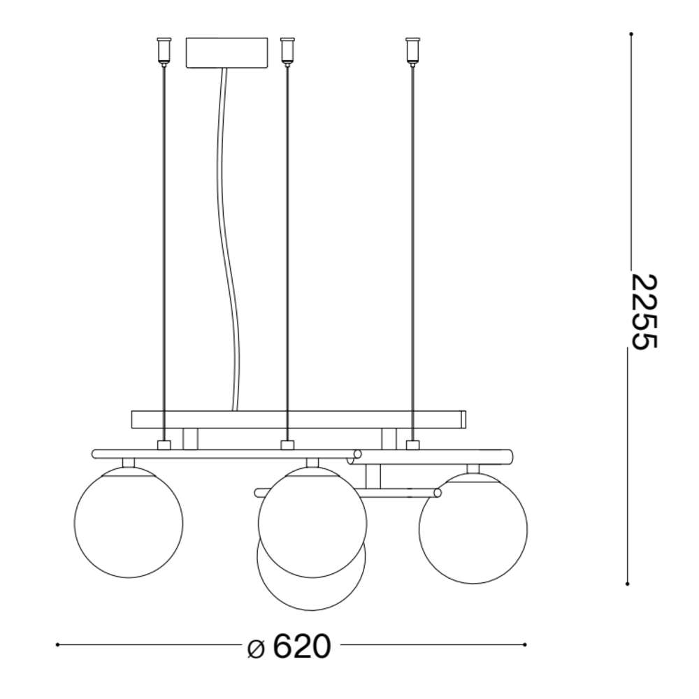 Схема с размери на Ideal Lux Atlas SP4 BIANCO 352046