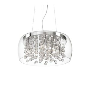 Пендел Ideal Lux Audi-80 SP8 031750 8хG9 Ø50 см прозрачно стъкло - продуктов изглед