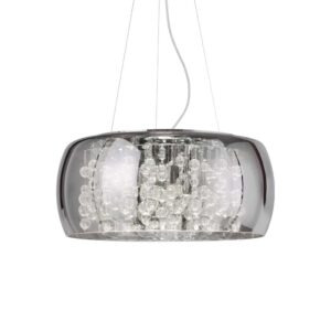 Пендел Ideal Lux Audi-80 SP8 197654 8хG9 Ø50 см опушено стъкло - продуктов изглед