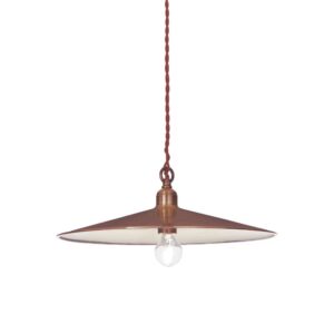 Метален пендел Ideal Lux Cantina SP1 112732 в меден цвят с абажур Ø35 см