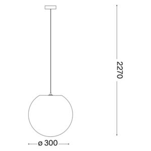 Схема с размери на пендел Ideal Lux Carta SP1 D30 226026