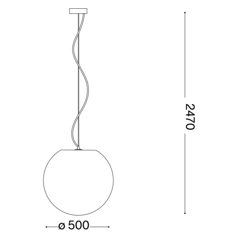 Схема с размери на пендел Ideal Lux Carta SP1 D50 226040