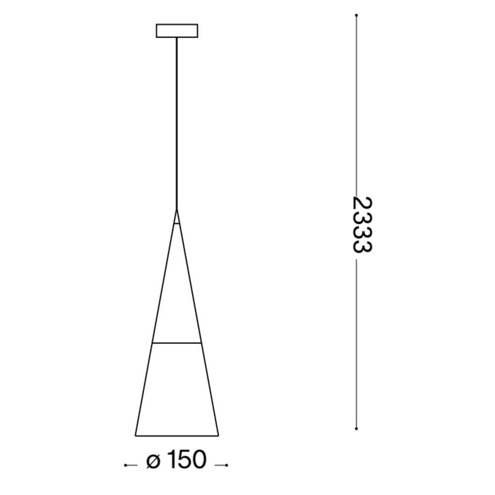 Диаметър и максимална обща височина в милиметри на пендел Ideal Lux Cono SP1 321479