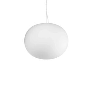 Бял пендел Ideal Lux Cotton SP1 D40 327884 с широк стъклен абажур Ø40 см