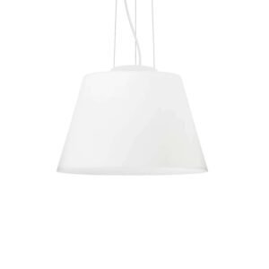 Пендел Ideal Lux Cylinder SP1 025438 E27 Ø40,5 см бял - основен изглед