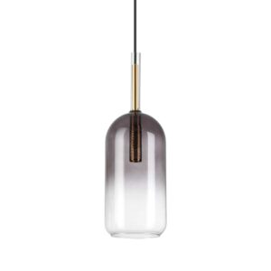 Пендел Ideal Lux Empire SP1 Cilindro 309804 с цилиндричен абажур от опушено стъкло с преход към прозрачно