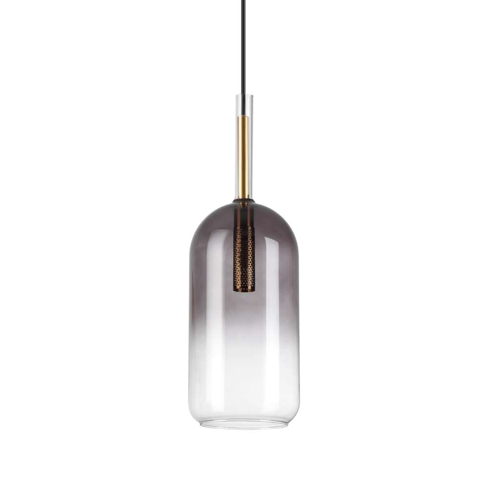 Пендел Ideal Lux Empire SP1 Cilindro 309804 с цилиндричен абажур от опушено стъкло с преход към прозрачно