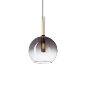 Пендел Ideal Lux Empire SP1 Sfera 309811 с сферичен абажур от опушено стъкло с преход към прозрачно