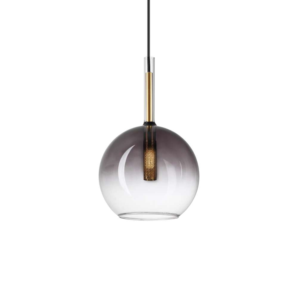 Пендел Ideal Lux Empire SP1 Sfera 309811 с сферичен абажур от опушено стъкло с преход към прозрачно