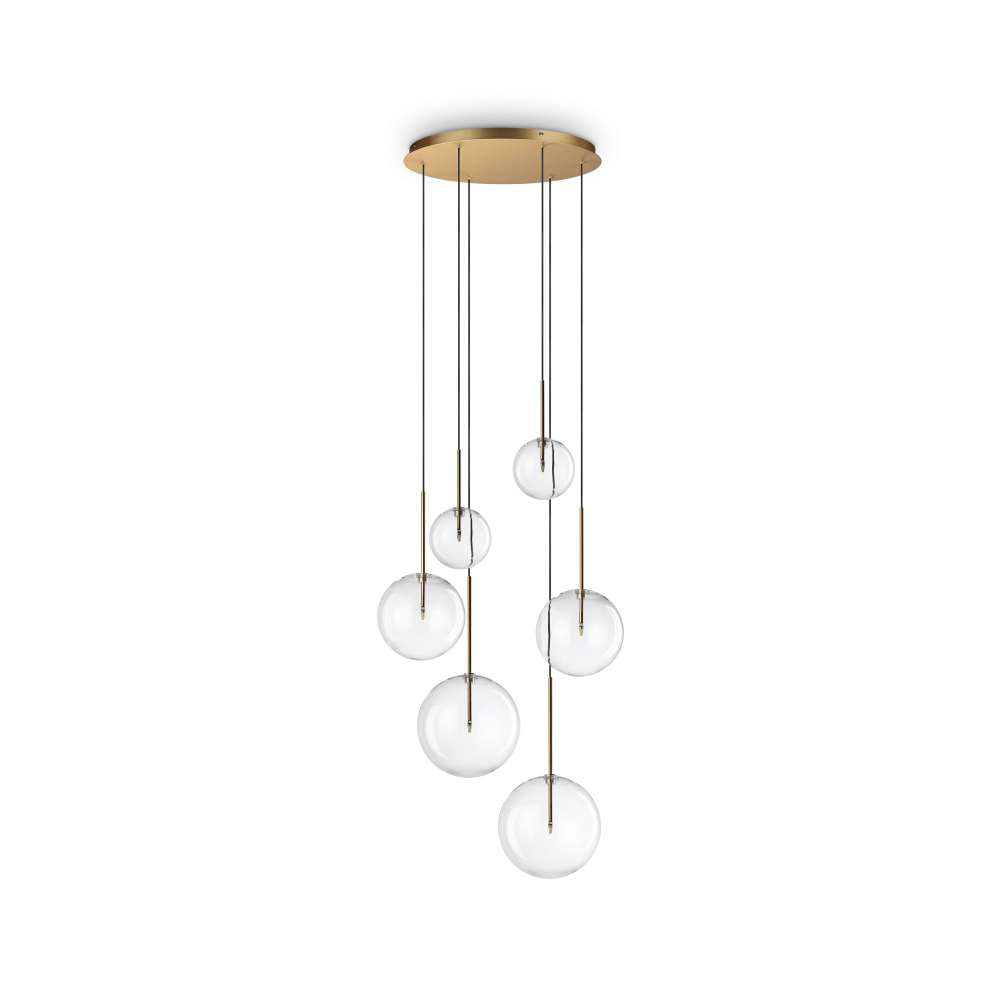 Пендел Ideal Lux Equinoxe SP06 317243 - месингово покритие и прозрачно стъкло